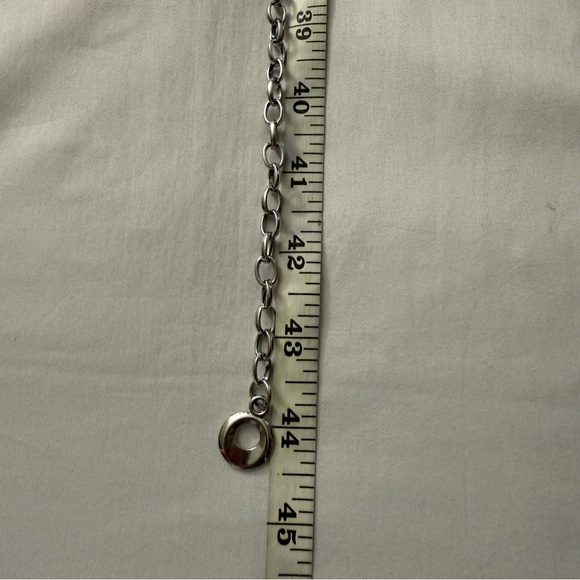 Silver tone metallic horse shoe bull head accents chain belt - Picture 7 of 9